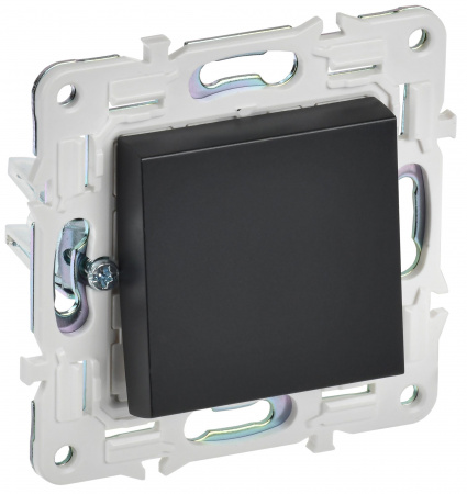 IEK SKANDY Черный Выключатель 1-клавишный проходной 10А SK-V02Bl