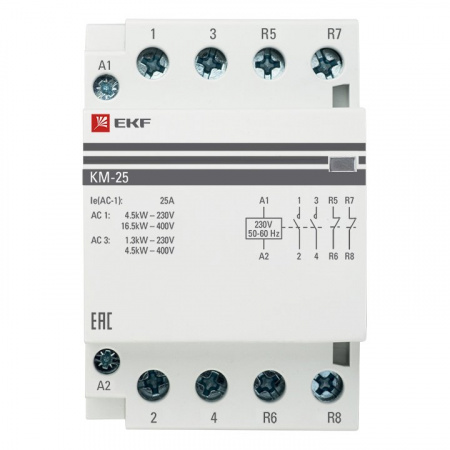 EKF PROxima Контактор модульный КМ 25А 2NО+2NC (3 модуля)