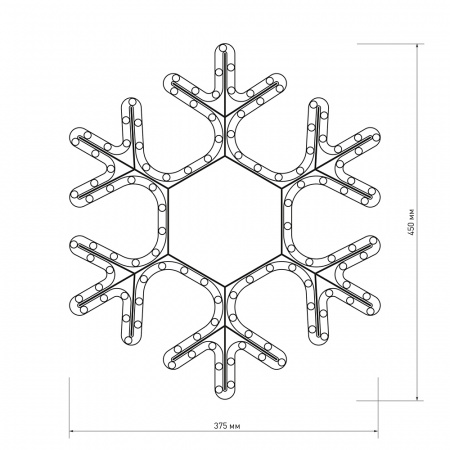 Arlight Фигура ARD-SNOWFLAKE-M7-450x375-126LED Warm (230V, 7.5W) (Ardecoled, IP65)