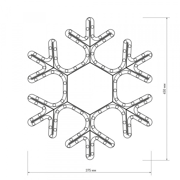 Arlight Фигура ARD-SNOWFLAKE-M7-450x375-126LED Warm (230V, 7.5W) (Ardecoled, IP65)