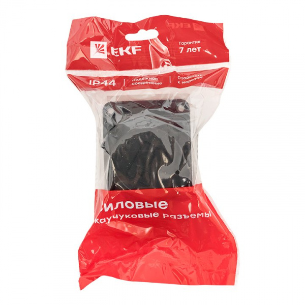 EKF Basic Розетка настенная с защитной крышкой каучуковая 230В 2P+PE 16A IP44