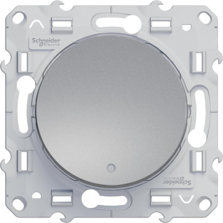 Schneider Electric Odace Алюминий Переключатель 1-клавишный с подсветкой LED