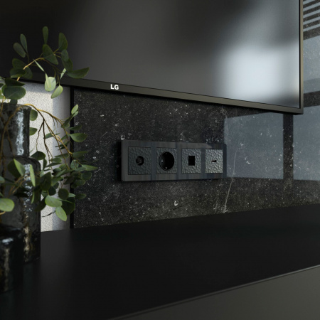 Розетка Ethernet RJ-45 (Hammar черный) W1281008