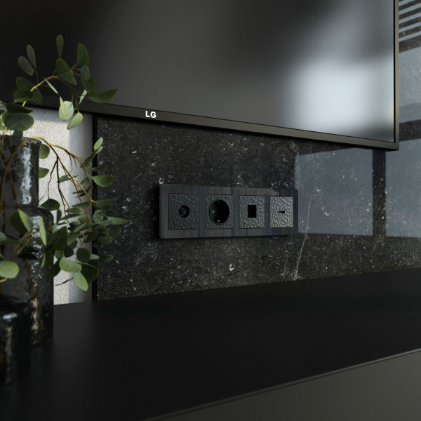 Розетка Ethernet RJ-45 (Hammar черный) W1281008