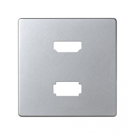 Simon 82 Detail Накладка для розетки HDMI + USB 2.0 для передачи данных цвета холодный алюминий