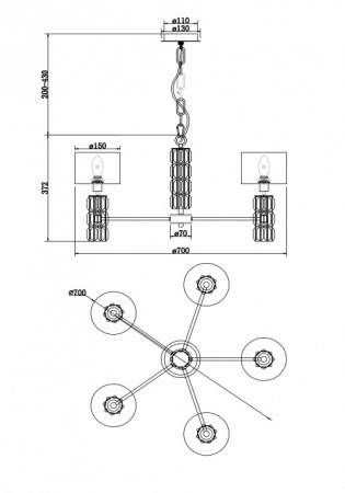 Люстра DIA008PL-05CH Maytoni Talento