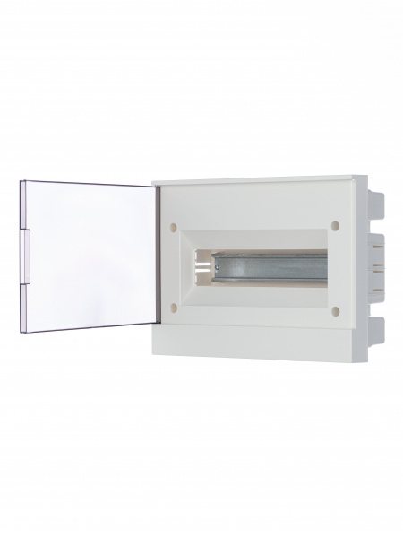 ABB Basic E Бокс в нишу 12М серая прозрачная дверь (c клеммами)