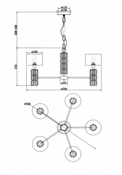 Люстра DIA008PL-05CH Maytoni Talento