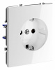 Розетка встраиваемая VOLTUM S70 с заземлением 16А, (белый глянцевый)