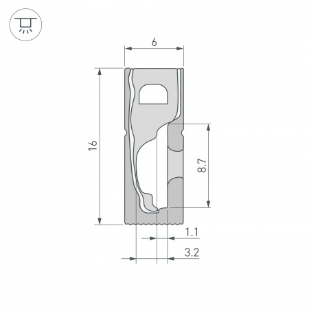 Силиконовый профиль WPH-FLEX-0616-SIDE-S9-5m BLACK (Arlight, Силикон)