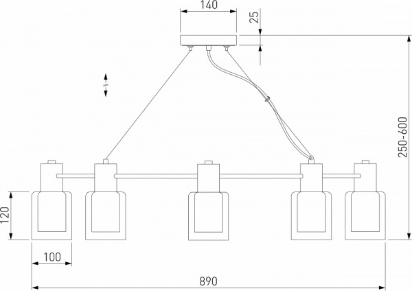 Подвесной светильник со стеклянными плафонами 70219/8 черный/античная бронза Eurosvet Notion