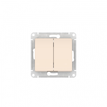 Systeme Electric Glossa Бежевый Выключатель 2-клавишный, сх.5, 10АХ, мех., быстрозажим. клем.