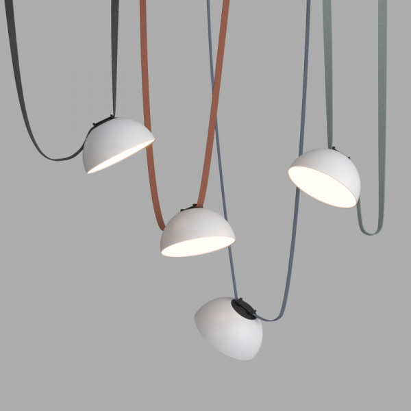 DK5660-WH+BK Cветильник для трека-ремня Belty Smart, серия Flow, со светодиодом, D220*H117мм, 48V DC, 24W, RA90, 120°, 3000-5700K, IP20, белый с черным, алюминий