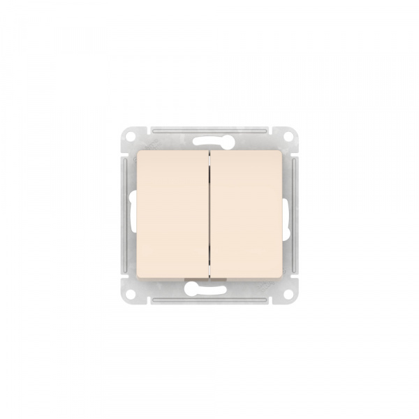 Systeme Electric Glossa Бежевый Переключатель 2-клавишный, сх.6/2, 10АХ, мех., быстрозажим. клем.