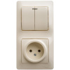 SE Glossa Беж Блок: розетка и 2-кл. выключатель
