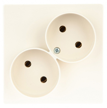 Simon 24 Слоновая кость Розетка двойная 2К без защитных шторок Simon 24 Слоновая кость Розетка двойная 2К без защитных шторок