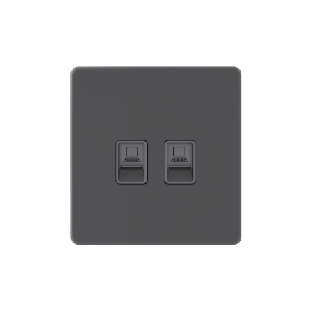 Systeme Electric Systeme Infinity Вулканический пепел Розетка информационная RJ-45 кат.5e 2-я