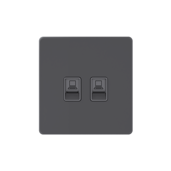 Systeme Electric Systeme Infinity Вулканический пепел Розетка информационная RJ-45 кат.5e 2-я