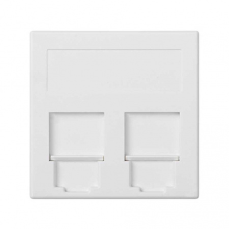 Simon Cima 500 Белый Адаптер для 2 шт RJ-45 CJ545.., CJ645.., CJ6A45F, шторки, 50х50мм
