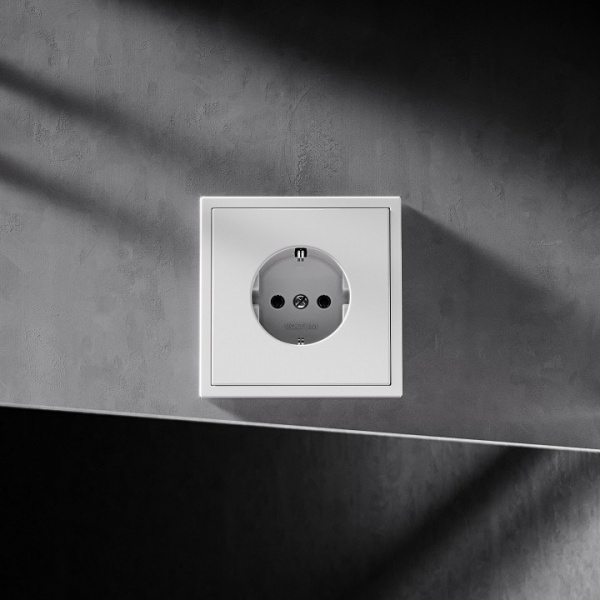 Выключатель встраиваемый VOLTUM S70 двухклавишный с подсветкой 10А, (графит)