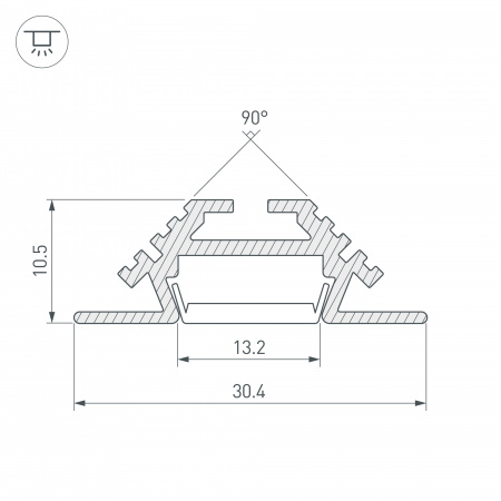 Профиль Arlight PHS-V-2000 ANOD 013212