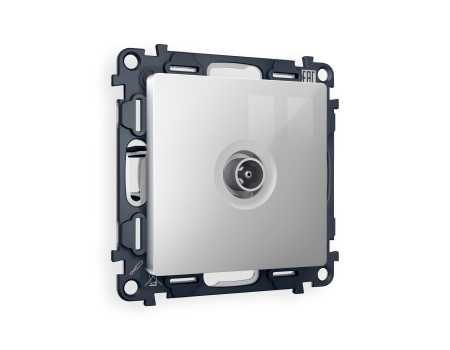 Комплект механизма TV розетки проходной ALFA MA413030 Серебро глянец 5-1000 MHz 4dB QUANT