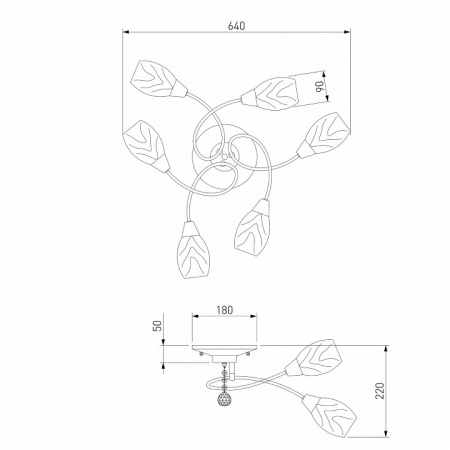 Люстра классическая 2275/6 хром Eurosvet Virginia