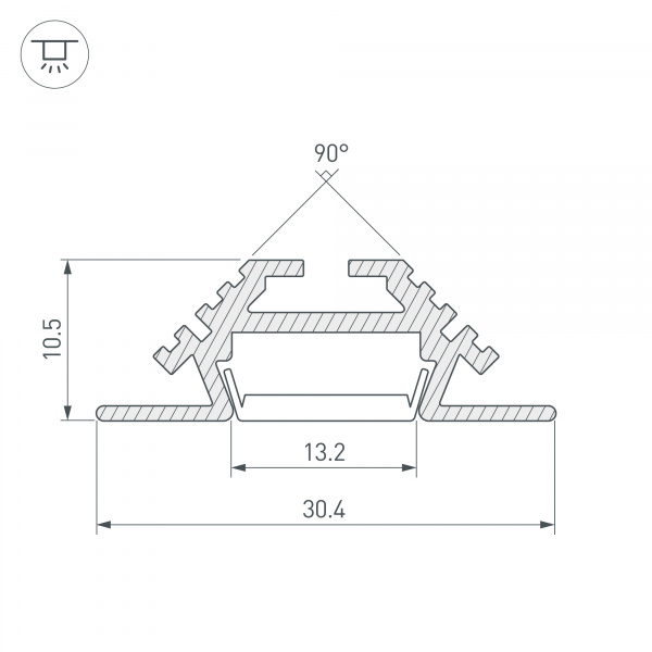 Профиль Arlight PHS-V-2000 ANOD 013212