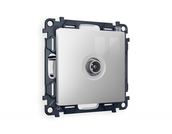 Комплект механизма TV розетки проходной ALFA MA413030 Серебро глянец 5-1000 MHz 4dB QUANT