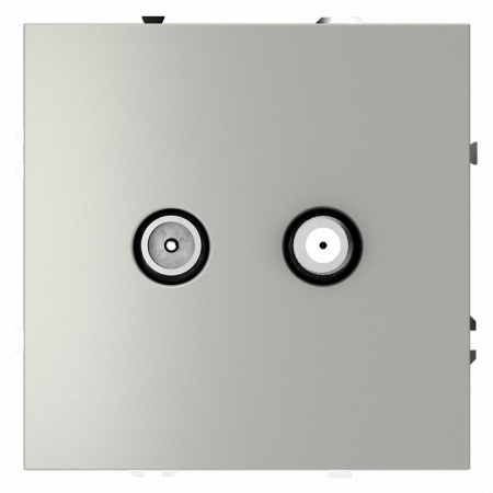 Розетка телевизионная встраиваемая VOLTUM S70 оконечная TV+SAT, (сталь)