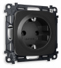Комплект механизма электрической розетки OMEGA MO806010 Черный матовый с заземлением на винтовых зажимах 2P+E 16A-250V QUANT