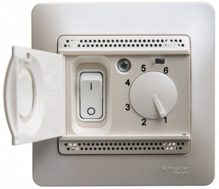 SE Glossa Перламутр Термостат электронный теплого пола с датчиком , от +5 до +50°C, 10A (в сборе)