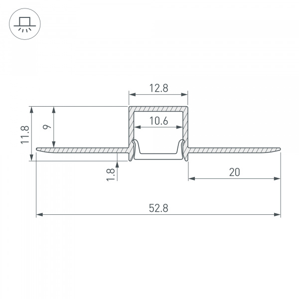 Arlight Профиль FANTOM-W12-2000 ANOD (Алюминий)