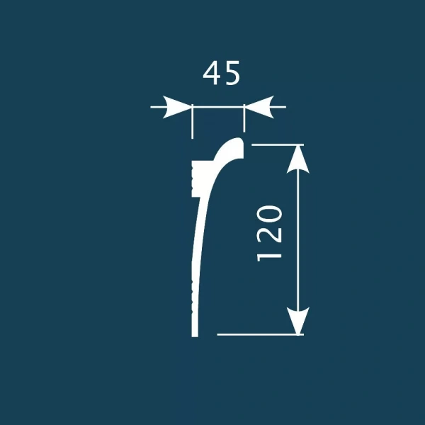 Карниз KX003, 120х45, 2000мм, Экополимер/13 Карниз KX003, 120х45, 2000мм, Экополимер/13
