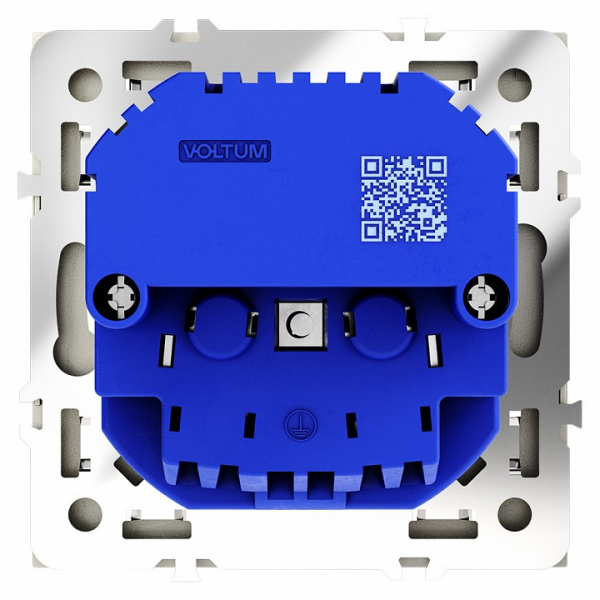 Розетка встраиваемая VOLTUM S70 с заземлением и защитными шторками, 16А, с USB, A+С, (шелк)