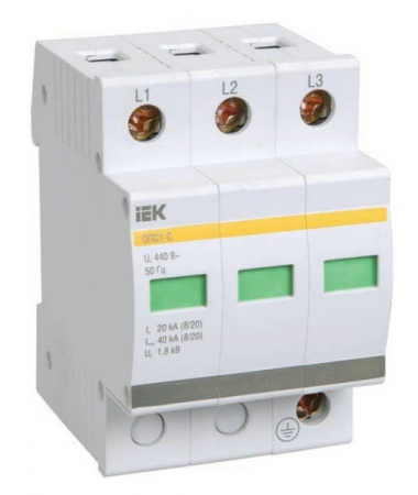 IEK KARAT Ограничитель имп. перенапр. ОПС1-C 3Р In=20kA Un=400B Im=40kA