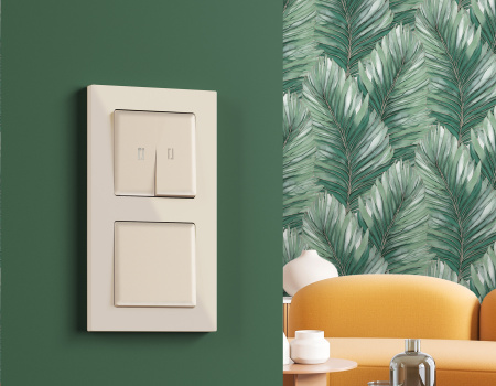 Рамка ALFA Techno (Бежевый матовый) 2-ая AF220332