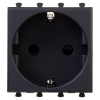 DKC Avanti Черный матовый Розетка 2P+E со шторками 2 модуля