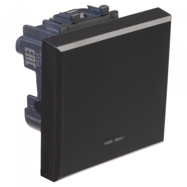 DKC Avanti Черный матовый Выключатель одноклавишный 2 модуля