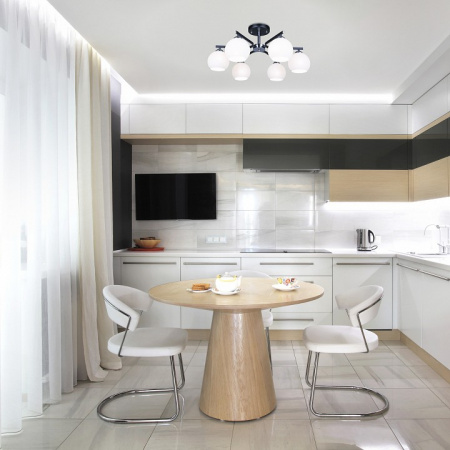 Потолочная люстра с плафонами 30145/6 хром/венге Eurosvet Blasco