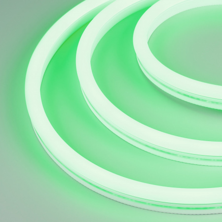 Arlight Лента герметичная WAVE-SIDE-A120-12x25mm 230V Green (12 W/m, IP67, 50m, wire x2) (Грибовидная форма)