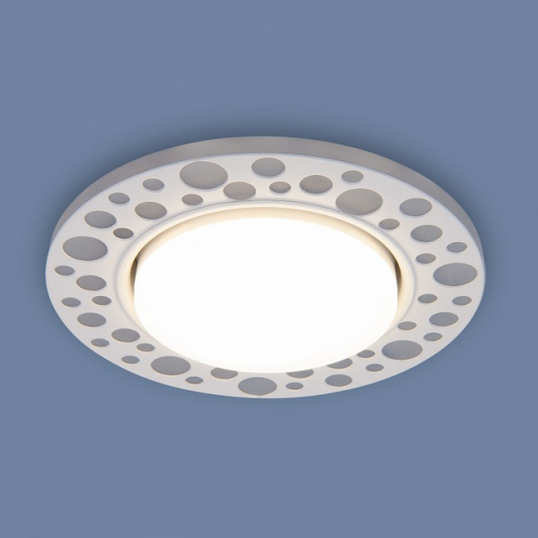 Встраиваемый точечный светильник с LED подсветкой 3032 GX53 WH белый Elektrostandard 3032 a045486