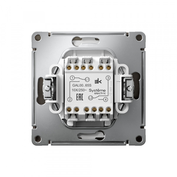 Systeme Electric ArtGallery Мокко Переключатель 2-клавишный, 10АХ, механизм, быстрозажим. клем.