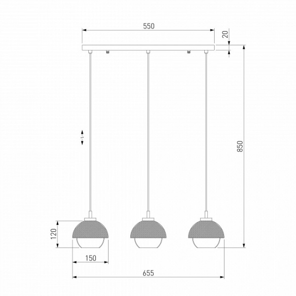 Подвесной светильник 50106/3 античная бронза / черный Eurosvet Nocciola