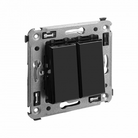 DKC Avanti Черный квадрат Кнопка двухклавишная