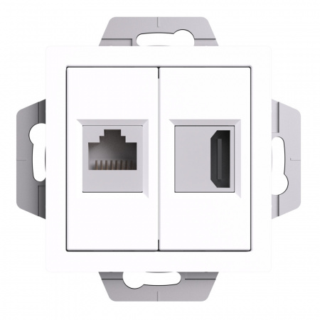Systeme Electric AtlasDesign Белый Розетка двойная HDMI+RJ45, кат.5Е, механизм