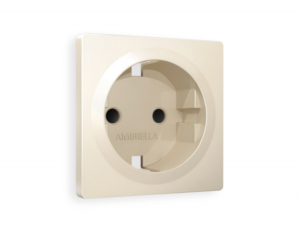 Лицевая панель ALFA (Бежевый матовый) для электрической розетки с/з со шторками QUANT AP3270