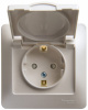 SE Glossa Перламутр Розетка с/з со шторками с крышкой, 16А, IP20 (в сборе)
