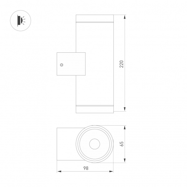 Arlight Светильник LGD-RAY-WALL-TWIN-R65-2x12W Warm3000 (GR, 6 deg, 230V) (IP65 Металл, 3 года)