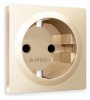 Лицевая панель ALFA (Шампань) для электрической розетки с заземлением со шторками QUANT AP6070